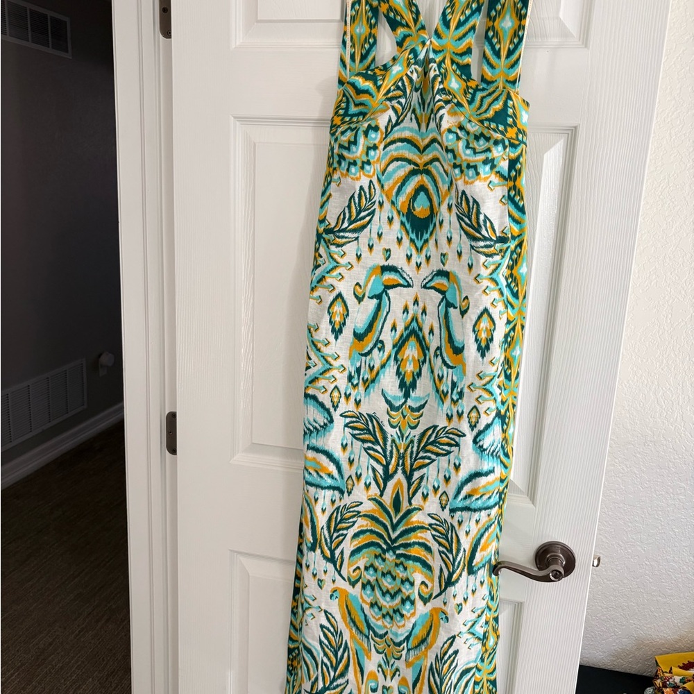 NWT FARM Rio Vibrant Green and Yellow Midi Dress - Picture 3 of 8